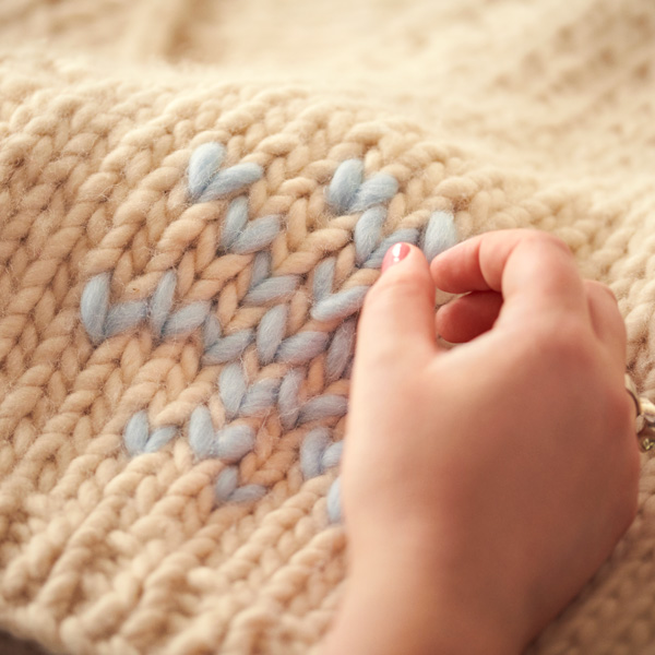 Image: Merino embroidered snowflake 