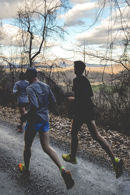 The Wool Lab Offline: three runners running along a track